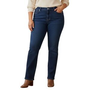 NWT Talbots Jeans 14 Womens Curvy Boot Dark Wash Blue Denim Stretch Flattering